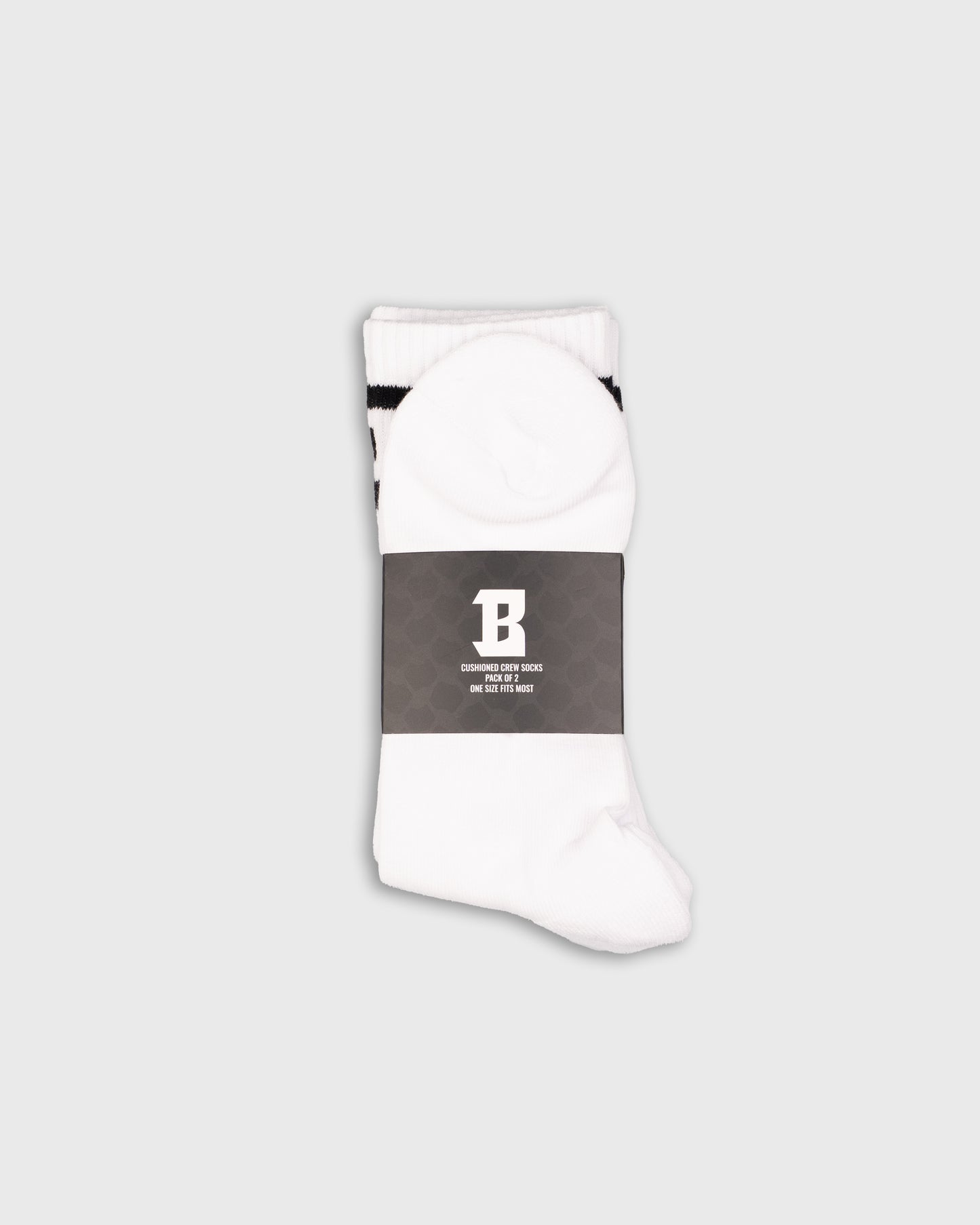 BLURRY RTM Stripes Cushioned Crew Socks 2-Pack (White/Black)