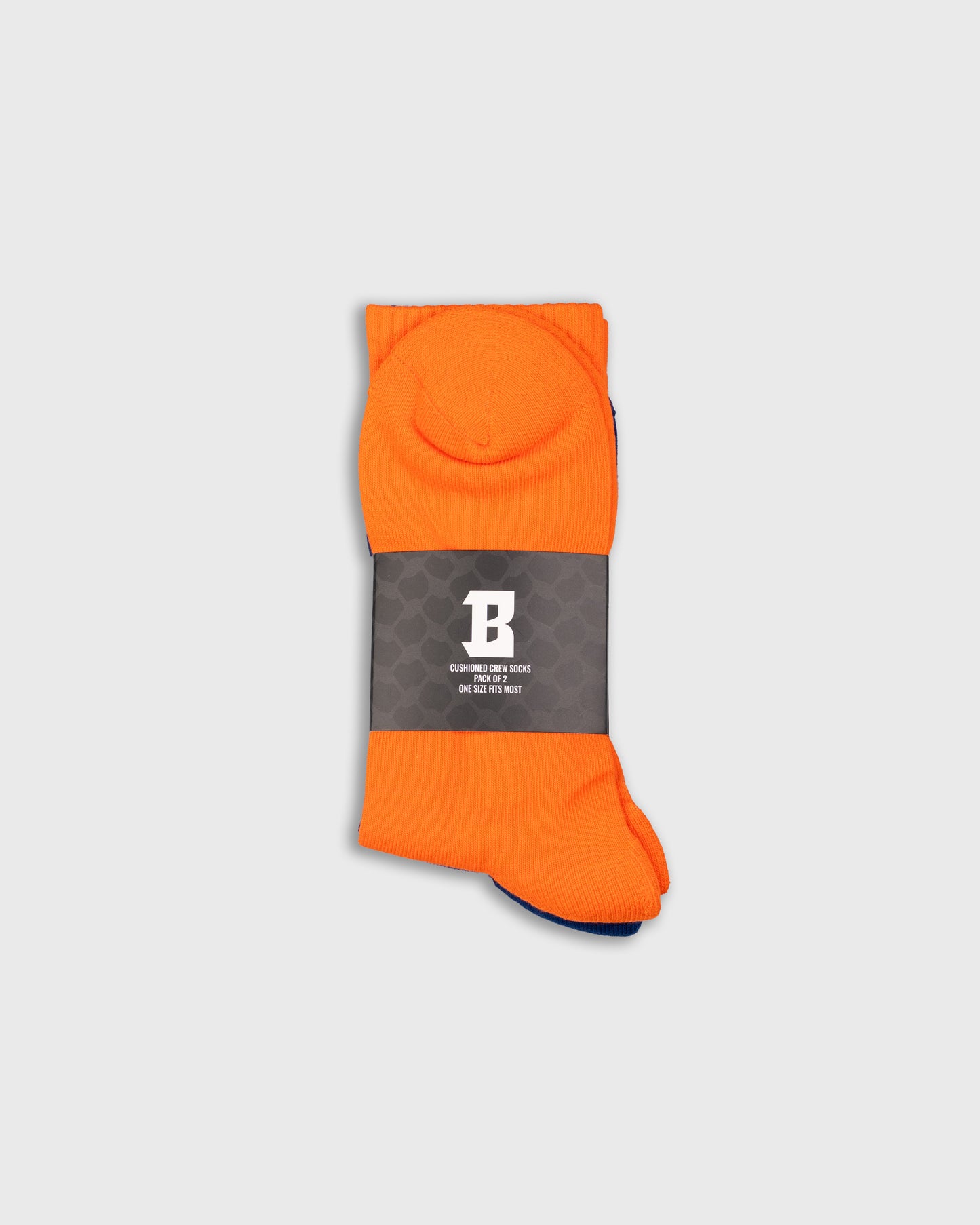Blurry B Logo Cushioned Crew Socks 2-Pack (Blue/Orange)
