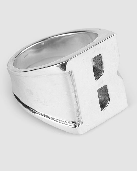 Blurry Silver B Ring