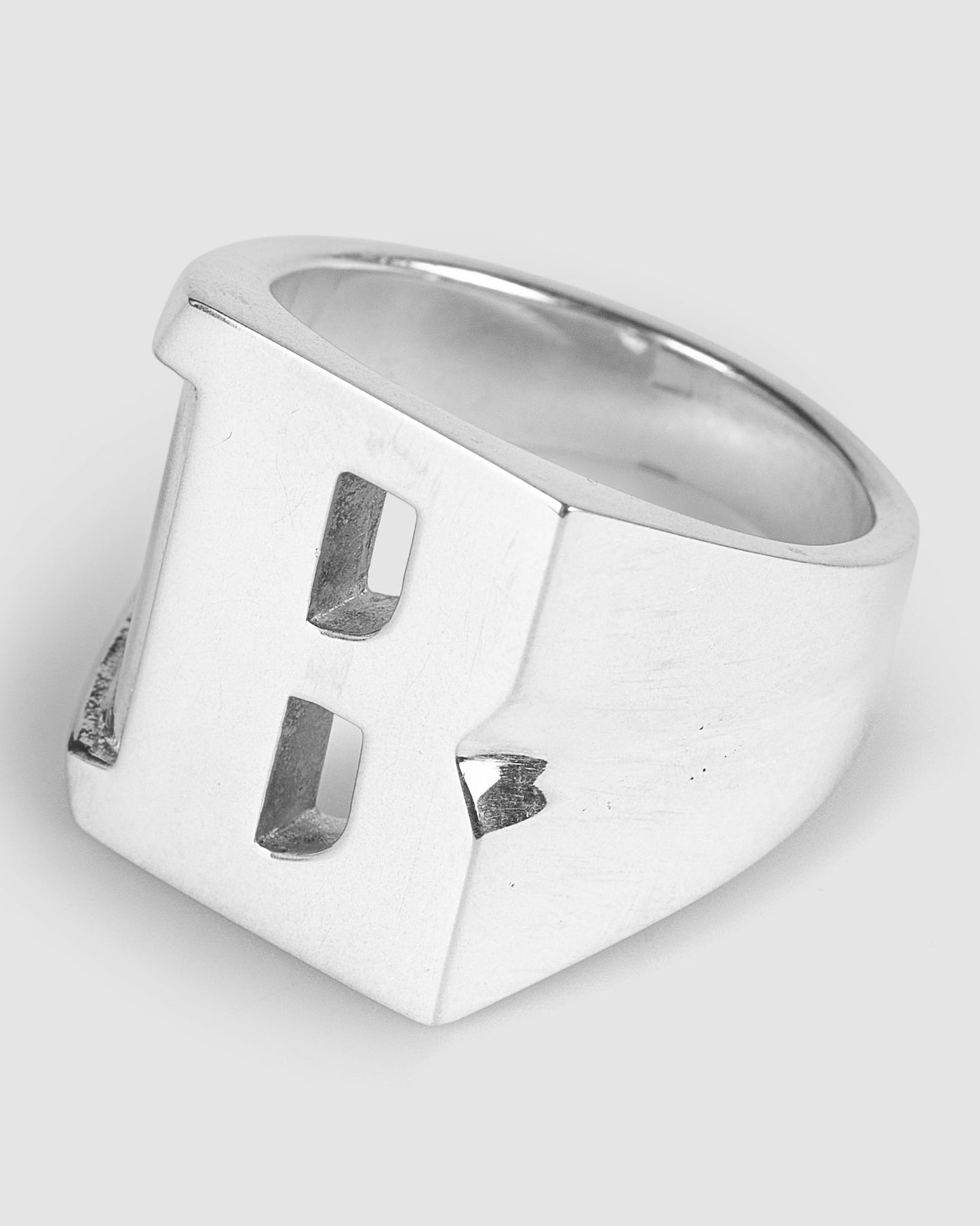 Blurry Silver B Ring