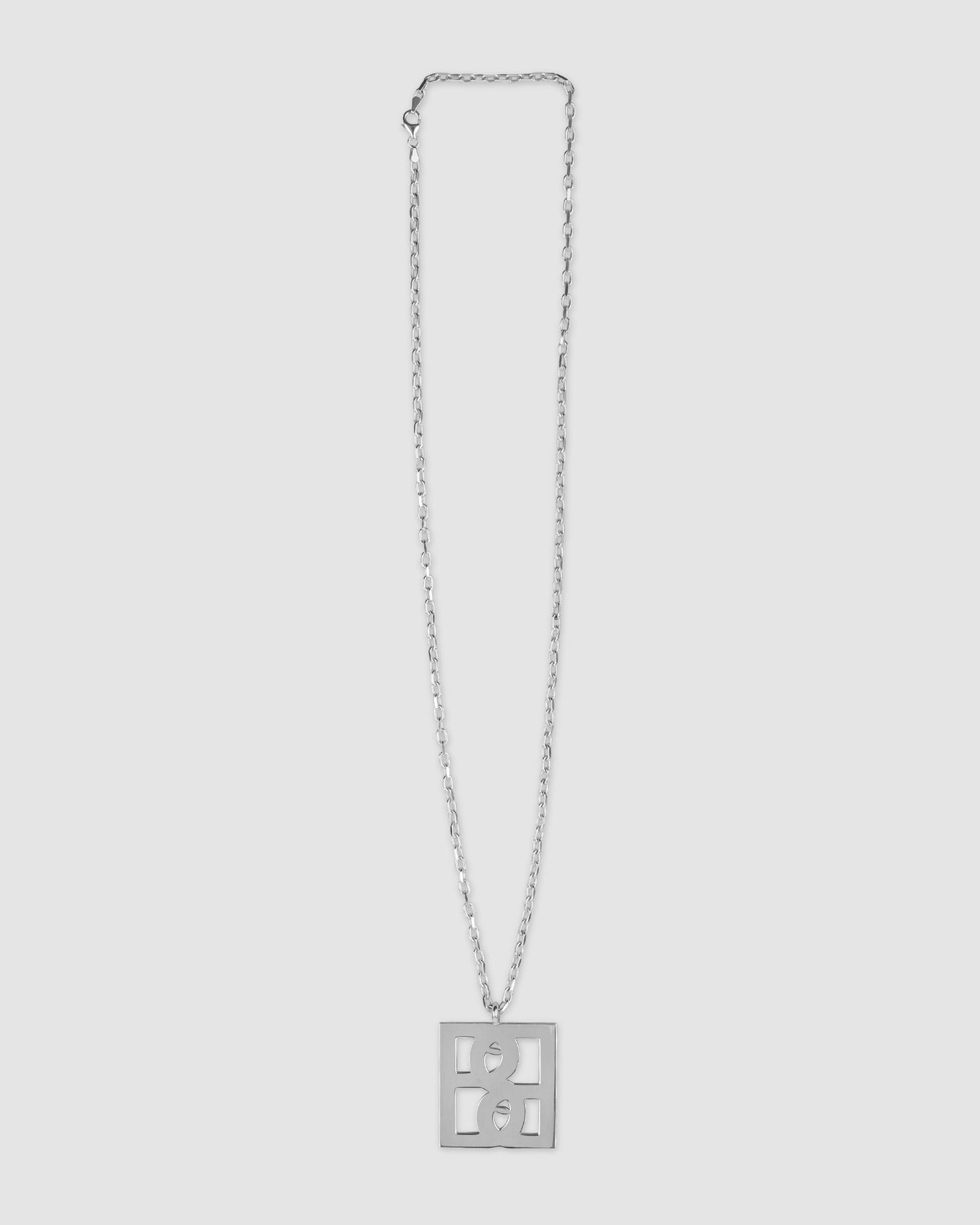 Blurry Silver Monogram Pendant Chain
