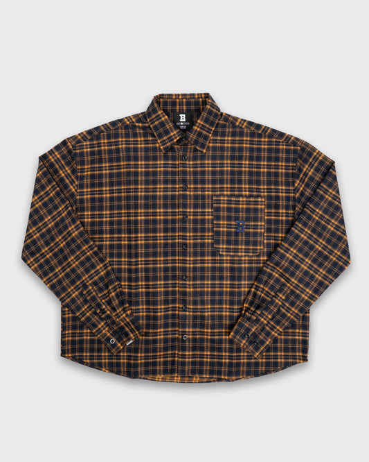 BLURRY RTM Flannel Shirt (Blue/Orange)