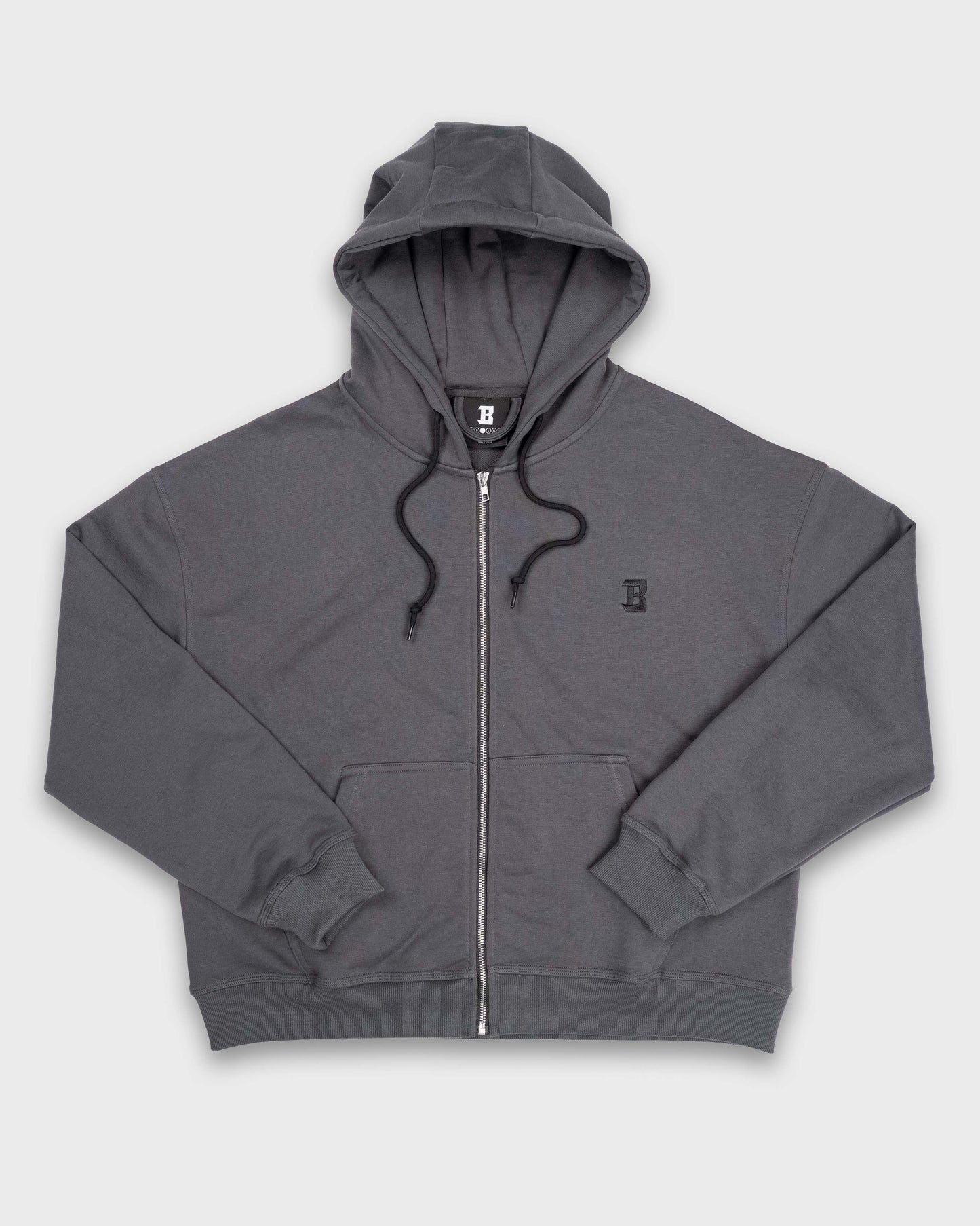 BLURRY RTM Cotton Hoodie Zip-Up (Charcoal Grey)