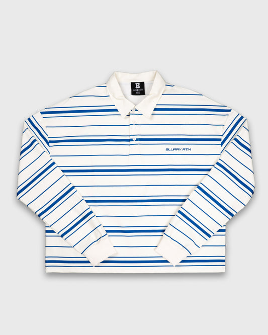 BLURRY RTM Striped Long-sleeves Polo T-Shirt (Creme/Blue)