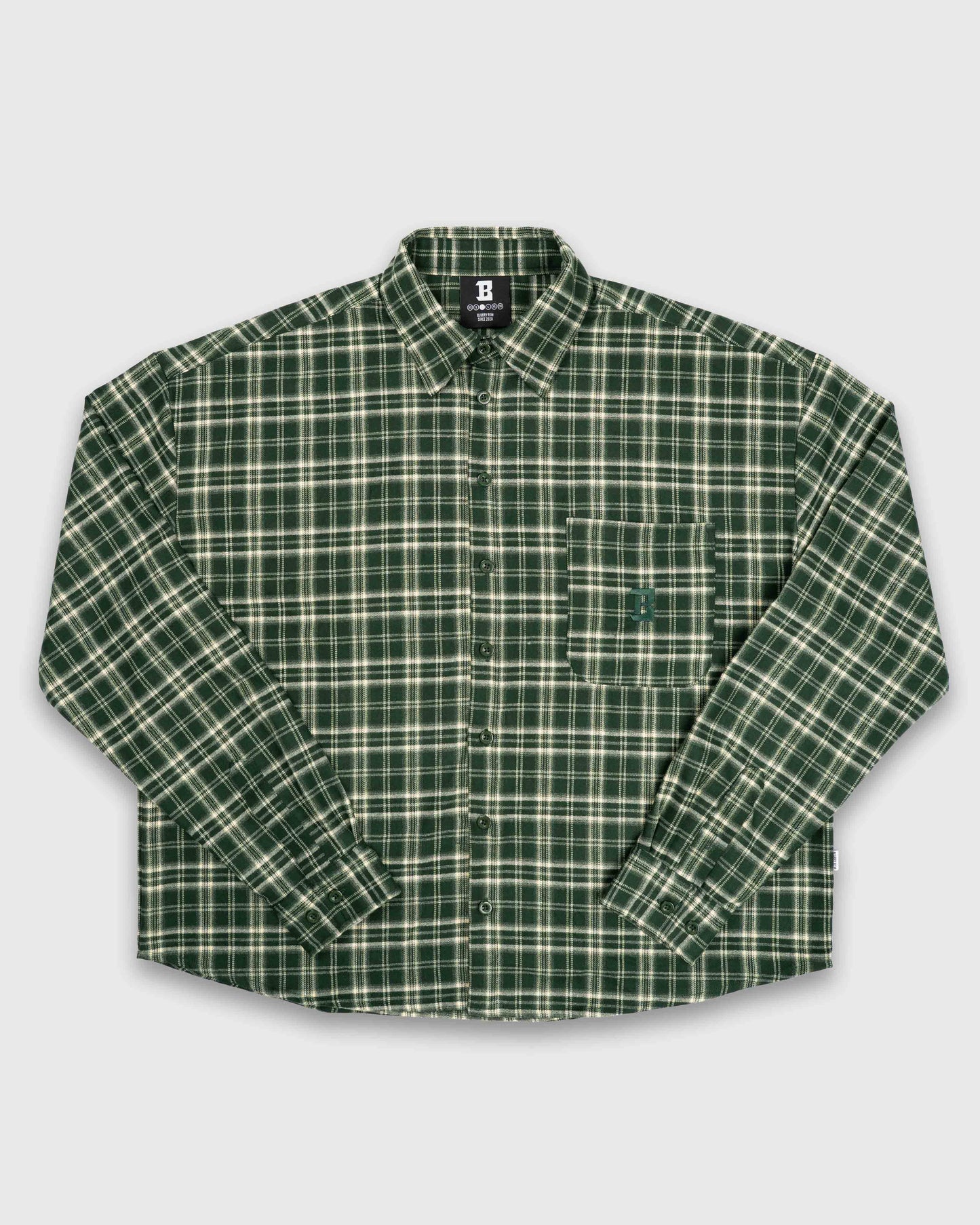BLURRY RTM Flannel Shirt (Green/White)
