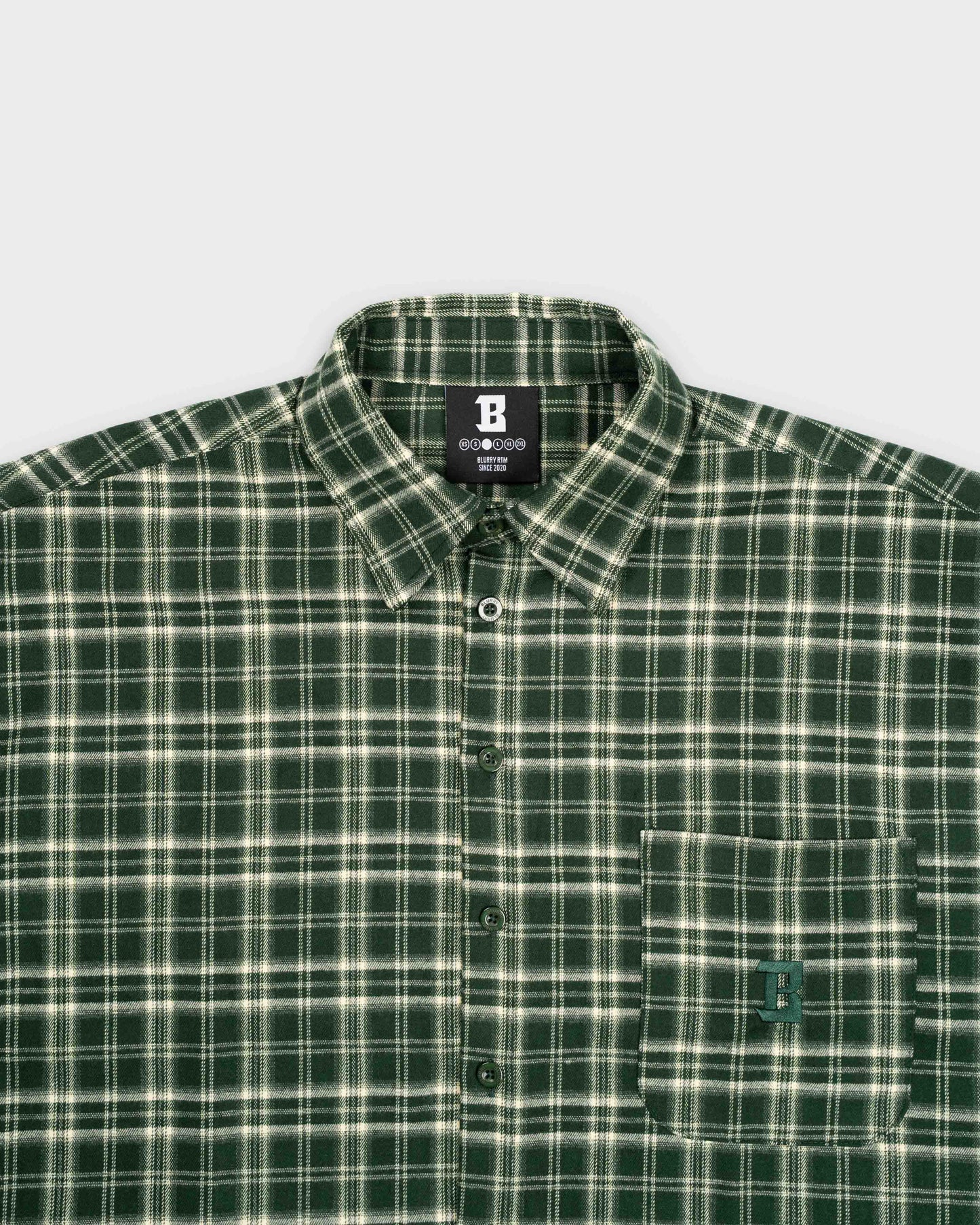 BLURRY RTM Flannel Shirt (Green/White)