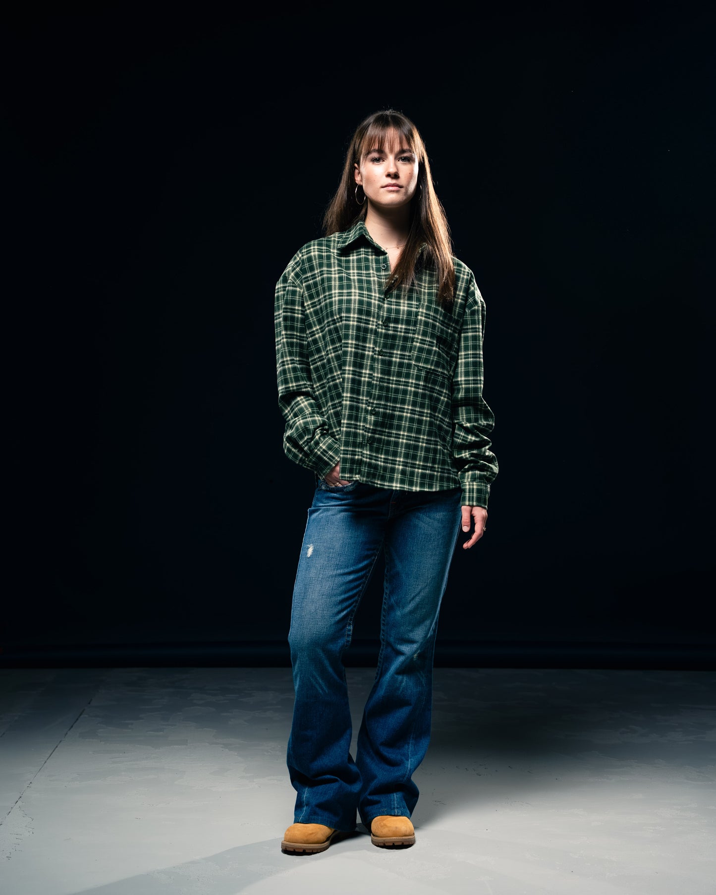 BLURRY RTM Flannel Shirt (Green/White)