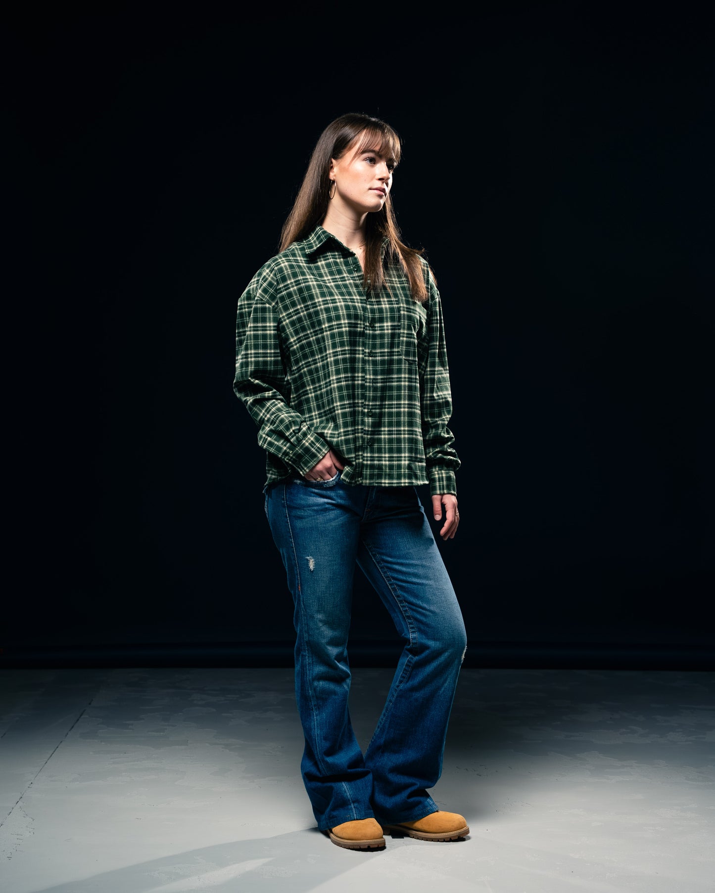 BLURRY RTM Flannel Shirt (Green/White)