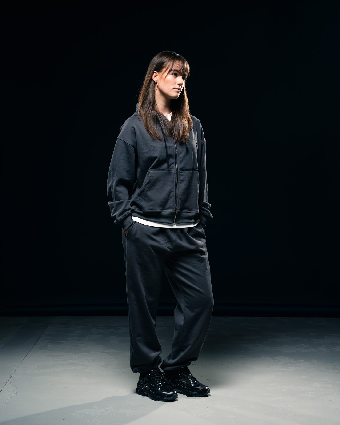 BLURRY RTM Cotton Hoodie Zip-Up (Charcoal Grey)