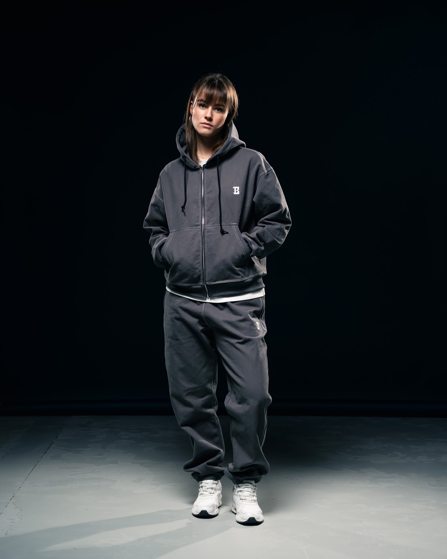 BLURRY RTM Canvas Workwear Hoodie Zip-Up (Steel Grey)