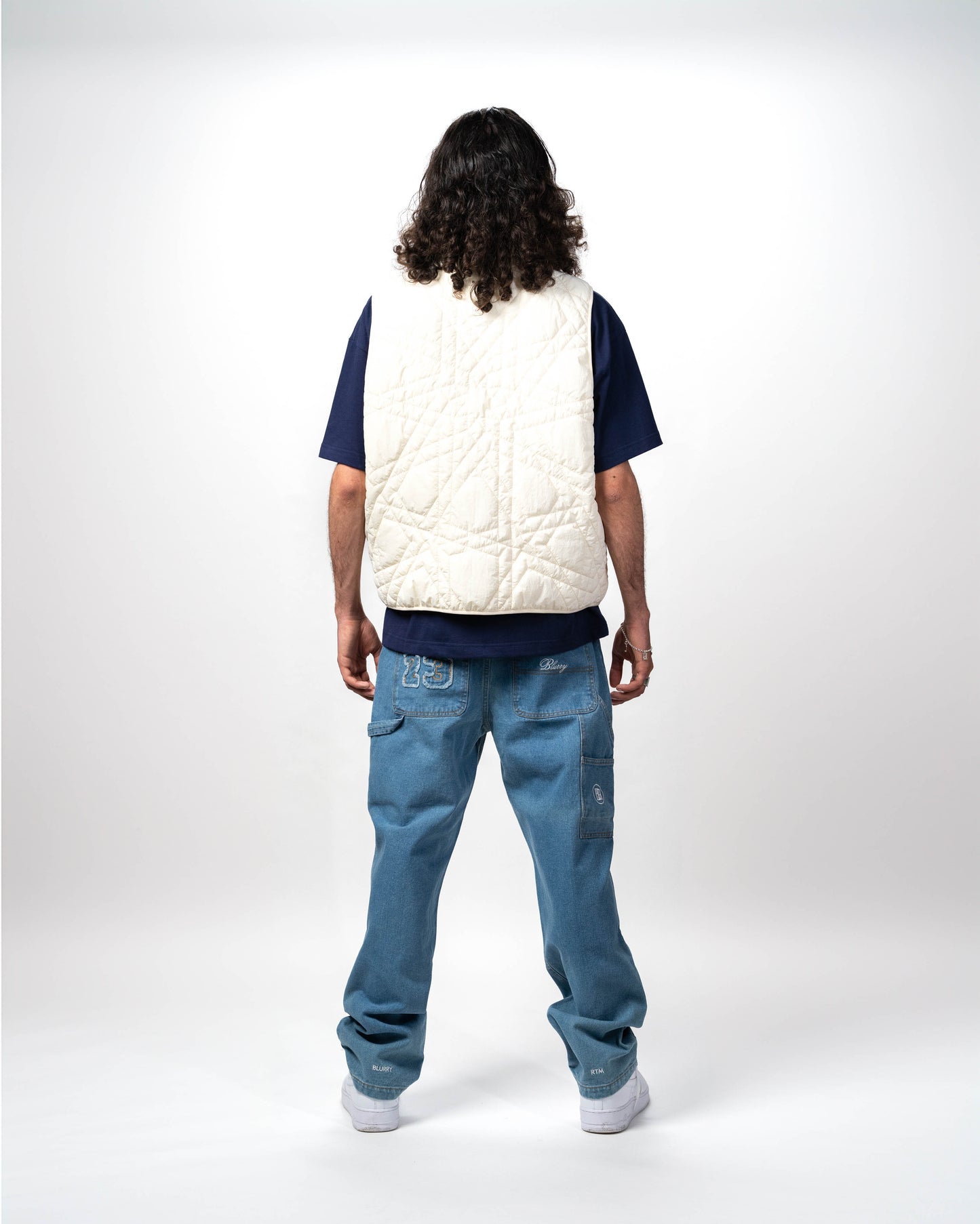 Blurry Carpenter/Double-knee Denim Pants (Stonewashed Light Blue)