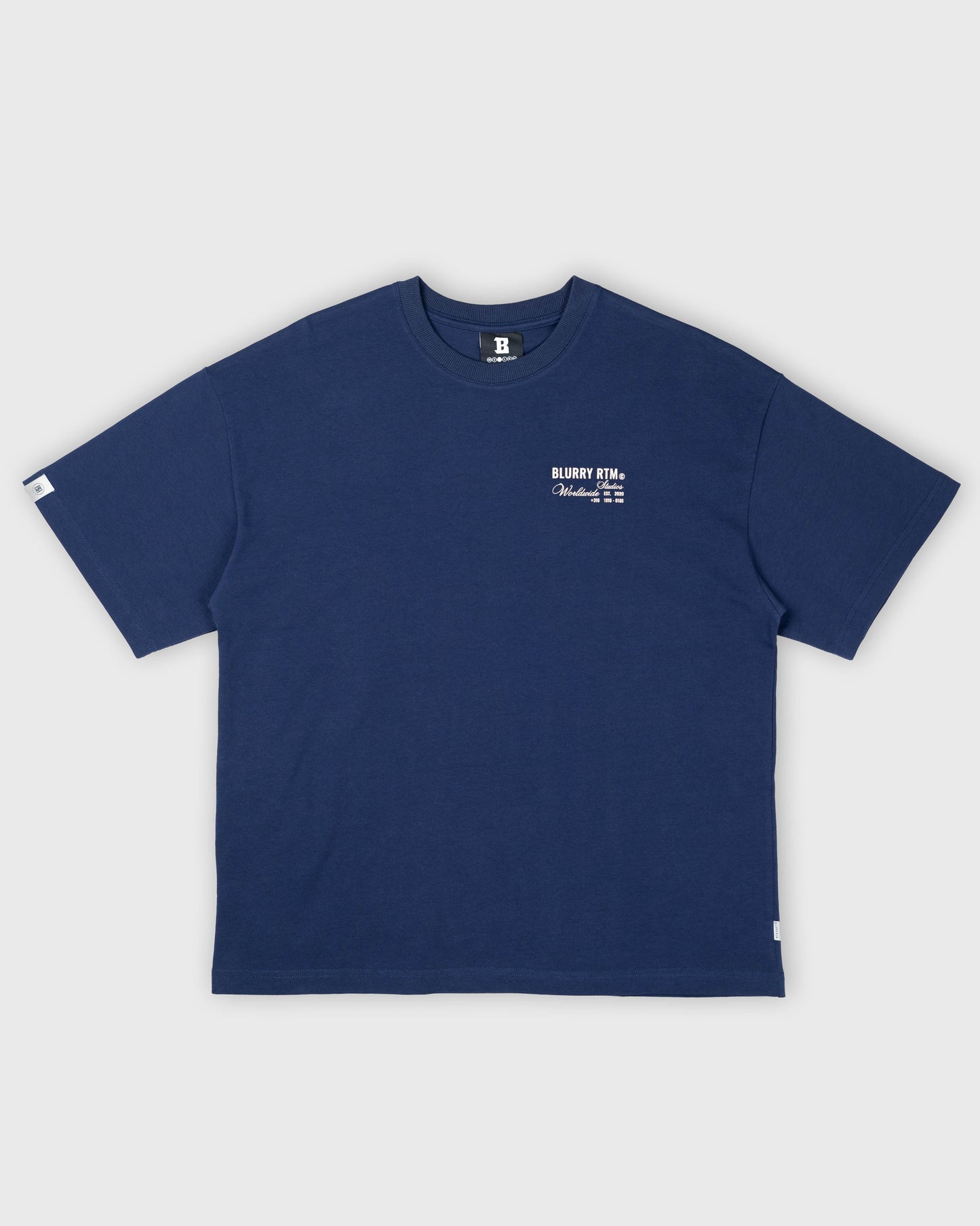 BLURRY RTM A DIY PROJECT T-Shirt (Navy Blue/Beige)