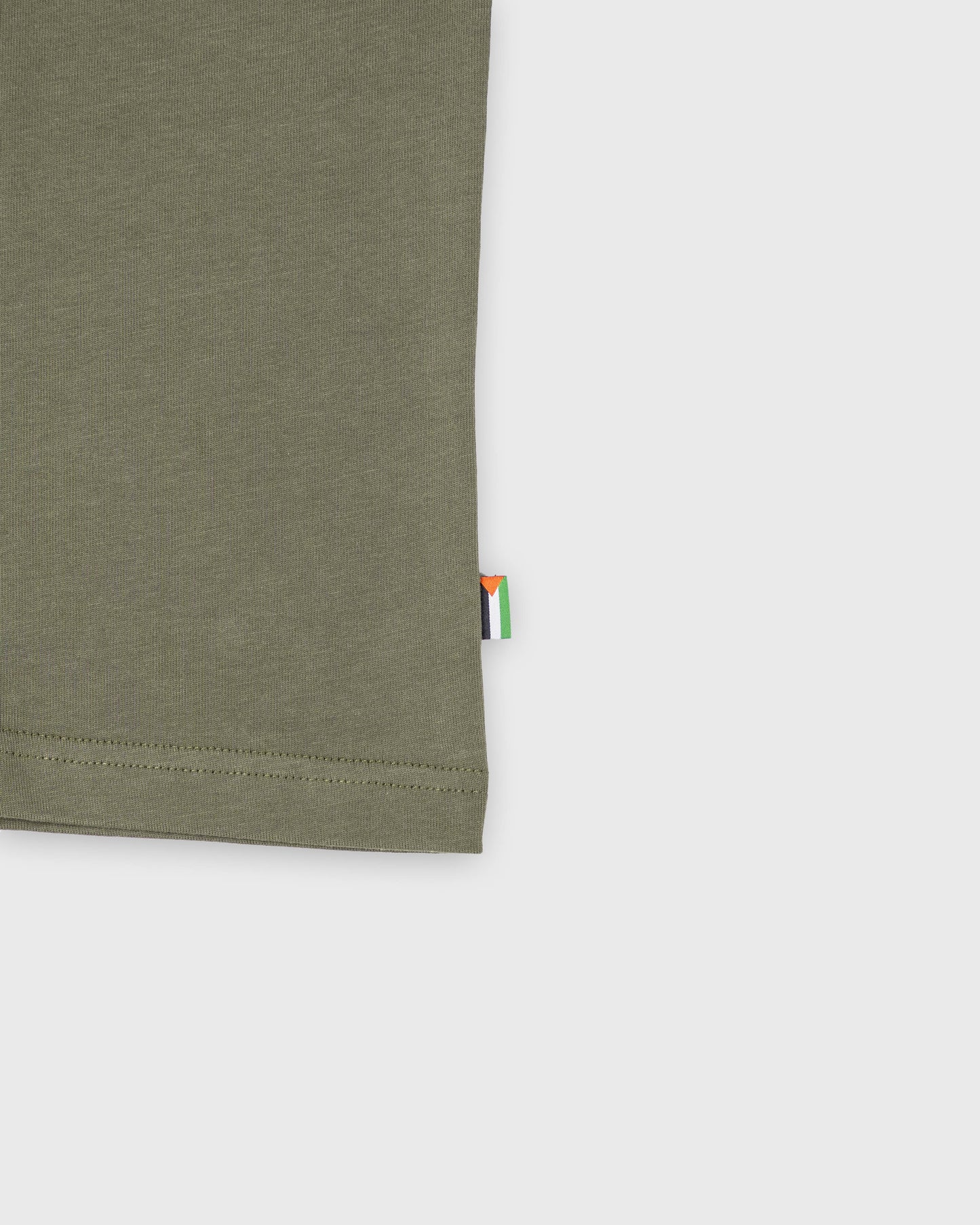 BLURRY PALESTINE POSTAGE STAMP T-Shirt (Olive Green/White)