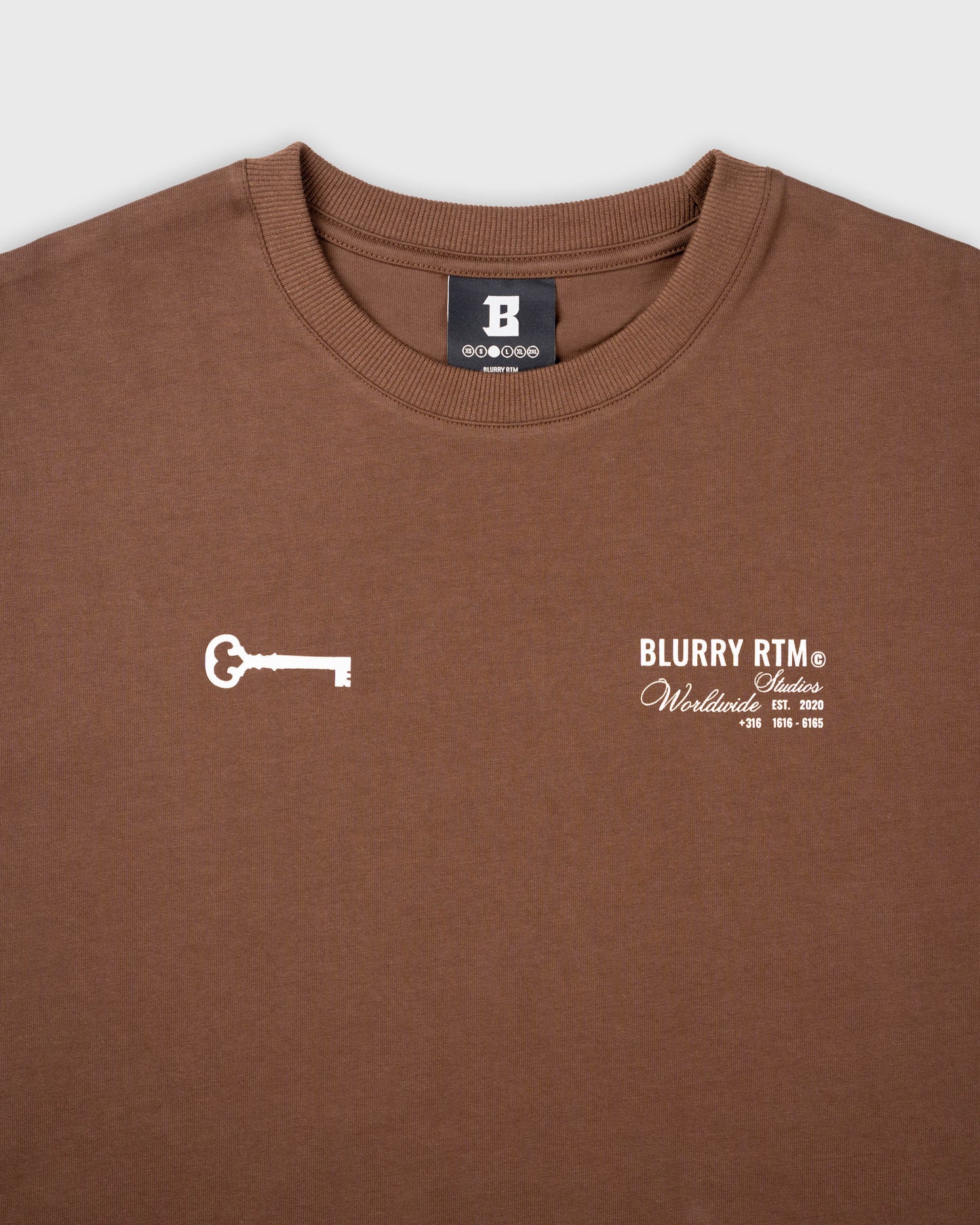 BLURRY PALESTINE 1927 COIN T-Shirt (Mocha Brown/White)