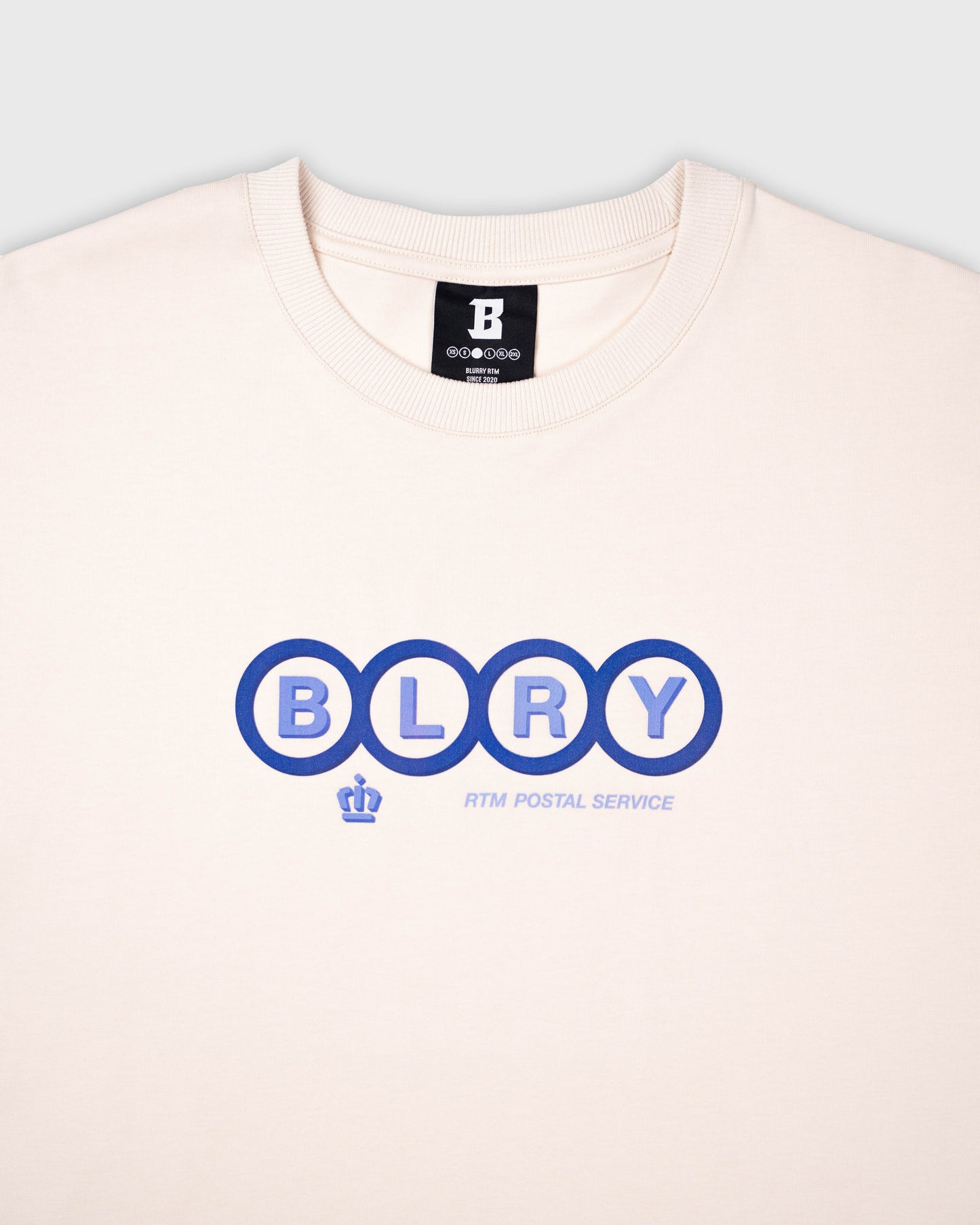 BLURRY RTM POSTAL SERVICE T-Shirt (Cream/Blue)
