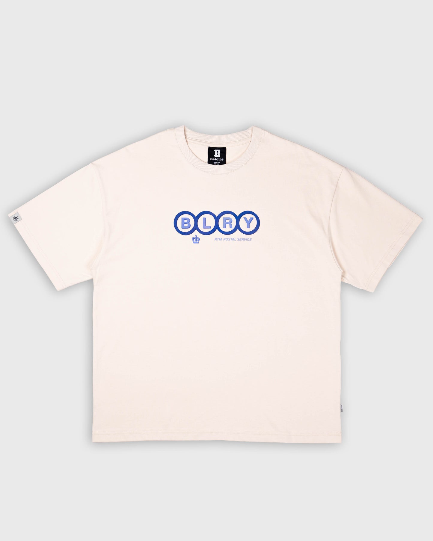BLURRY RTM POSTAL SERVICE T-Shirt (Cream/Blue)