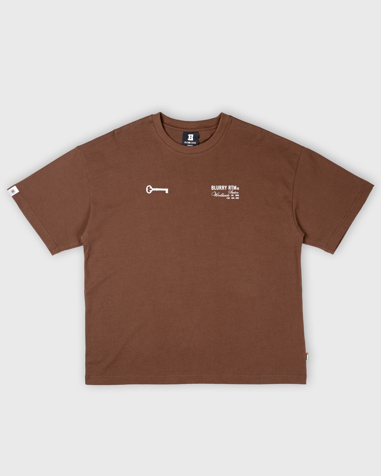 BLURRY PALESTINE 1927 COIN T-Shirt (Mocha Brown/White)