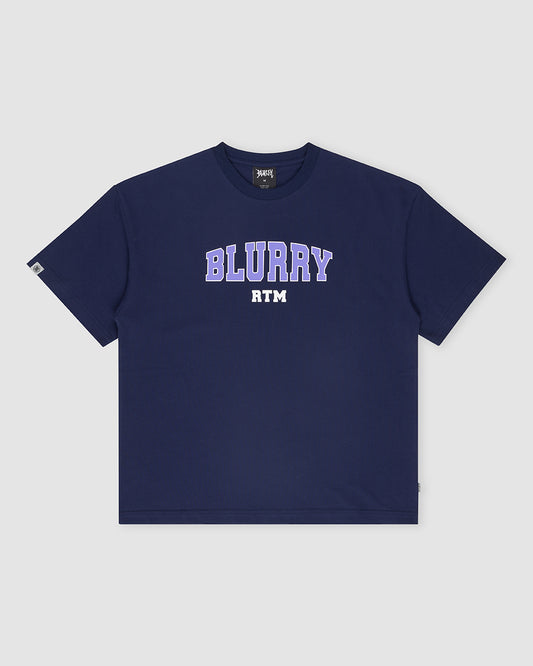 BLURRY RTM College T-Shirt (Navy Blue/Purple)