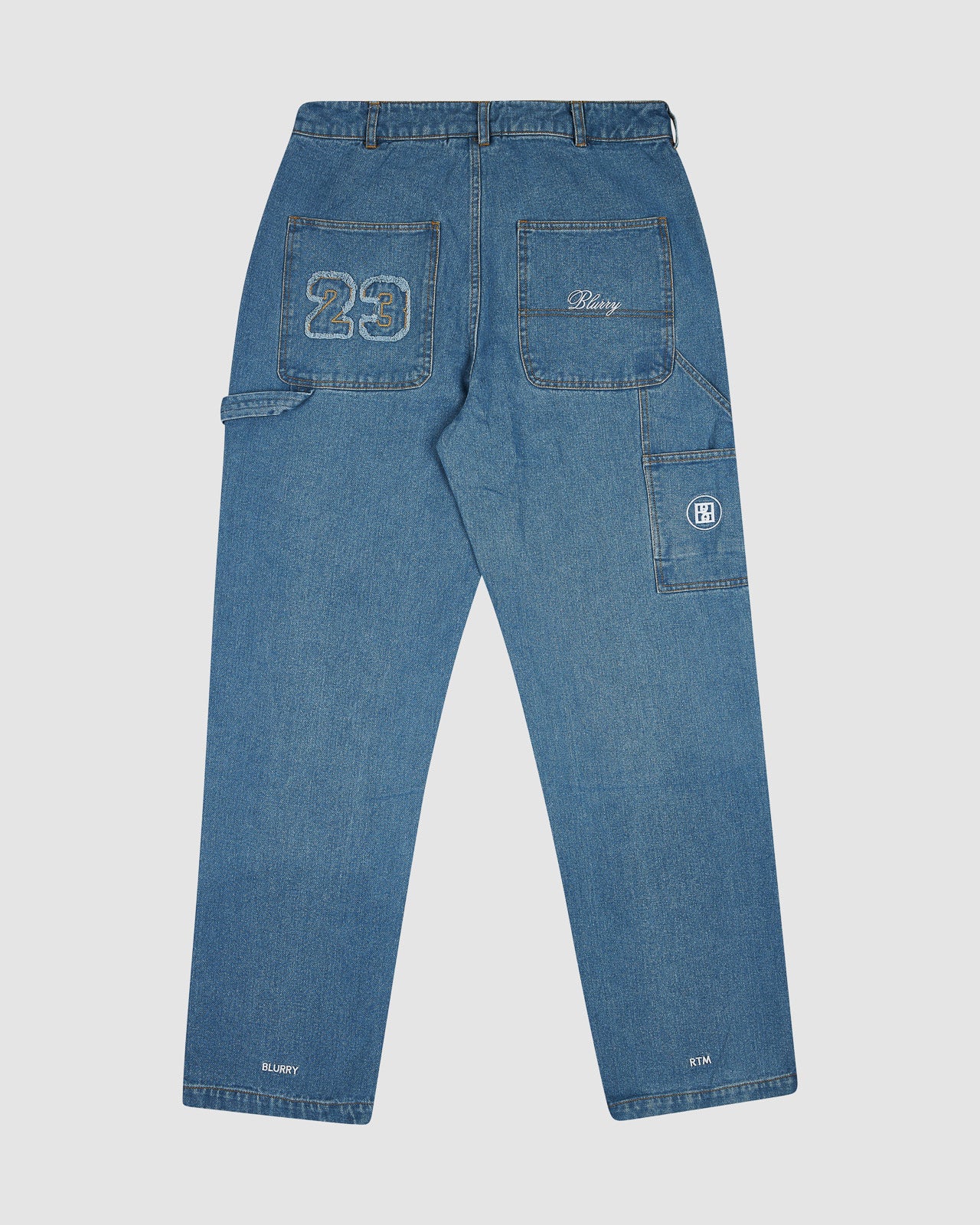 Blurry Carpenter/Double-knee Denim Pants (Stonewashed Light Blue)