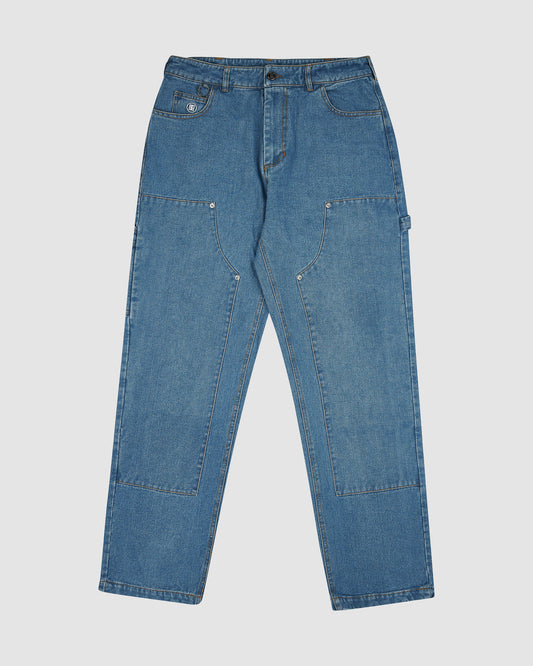 Blurry Carpenter/Double-knee Denim Pants (Stonewashed Light Blue)