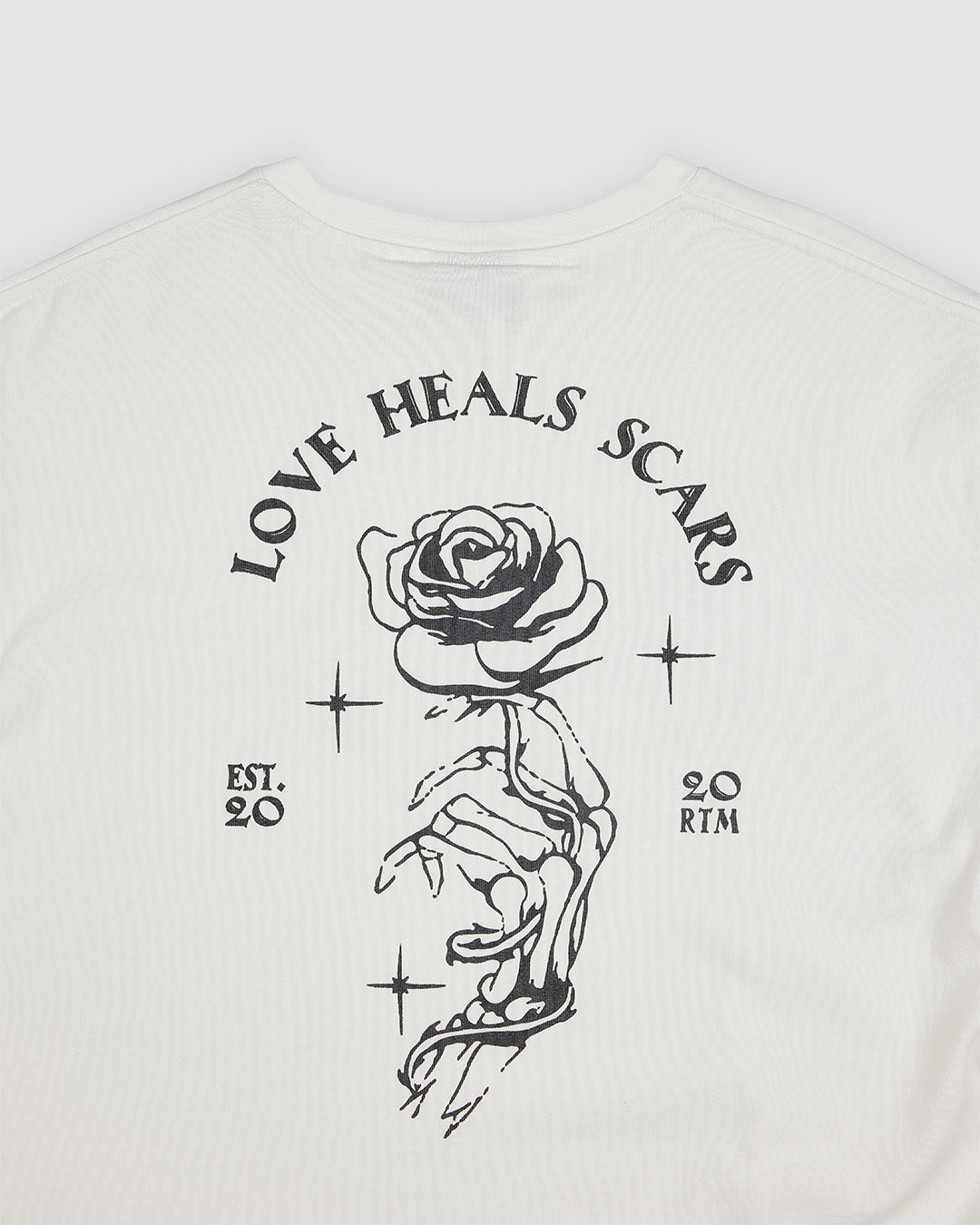 Blurry 'Love Heals Scars' T-Shirt (White/Vintage Black)