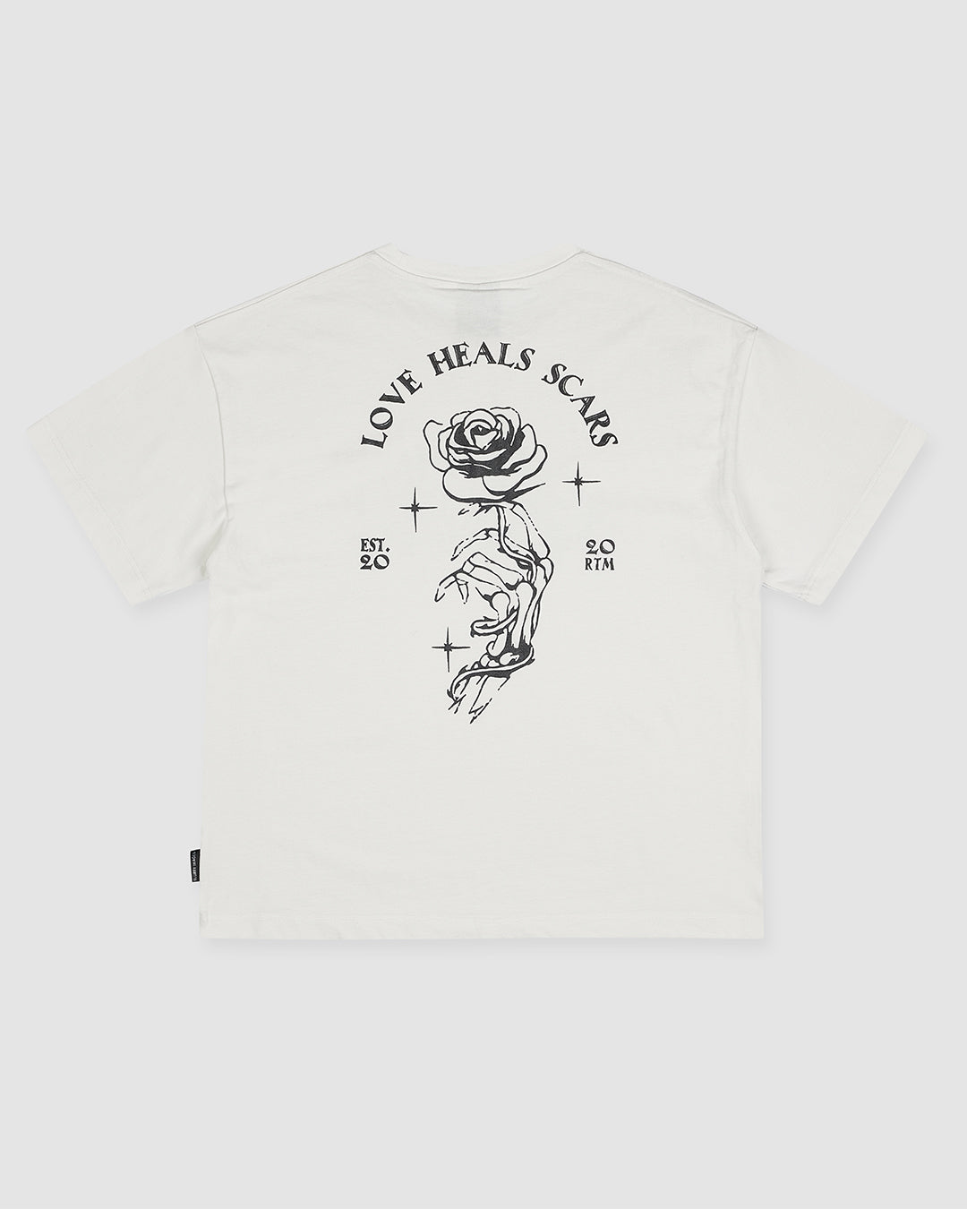 Blurry 'Love Heals Scars' T-Shirt (White/Vintage Black)
