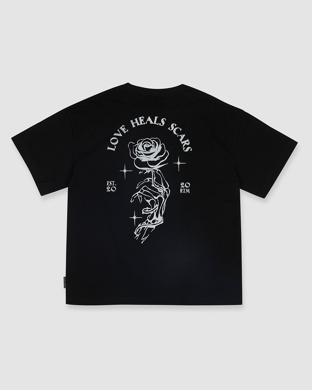 Blurry 'Love Heals Scars' T-Shirt (Black/Pearl White)